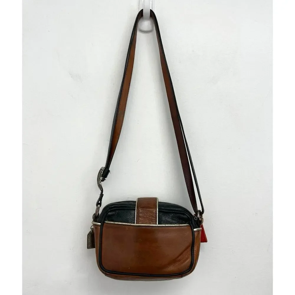 Brighton Camera Leather Shoulder Crossbody Convertible Small Bag Novelty Retro